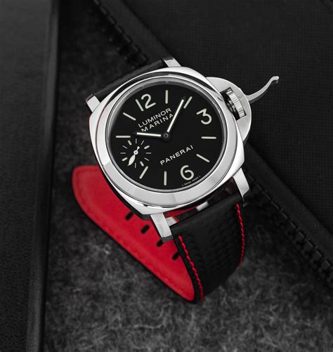 panerai black leather band|Panerai luminor watch bands.